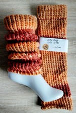 Bein-Stulpen, 1 Paar,braun-beige gestreift m.Bündchen 41cm Wollgemisch,dehnbar