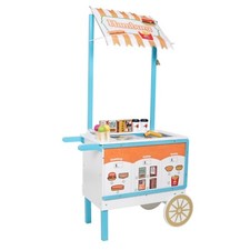 Eiswagen Imbisswagen aus Holz für Kinder Spielset 30tlg. Eiscreme Kasse uvm.