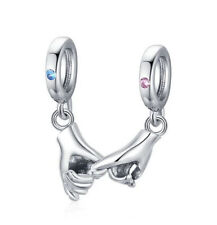 Charm Dangle Hand Hände 925 Silber Steinchen - Anhänger für Pandora Armband