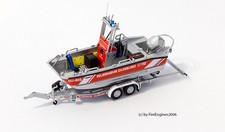 Top Eigenbau RTB MZB Feuerwehr Duisburg Taucherboot inkl. Trailer BF 1:87