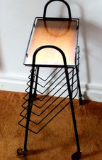 60er 70er Servierwagen Barwagen Teewagen Zeitungsständer mid century table old