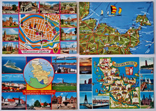 Postkarten Lot 4 x Landkarte
