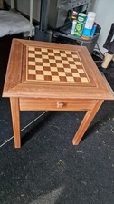 Schachtisch, alt, Massivholz
