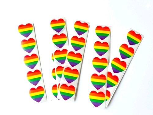 100 regenbogen herzen - 100, papier