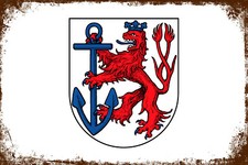Retro Blechschild DÜSSELDORF 30 x 20 cm Metallschild Stadtwappen NEU (1975)