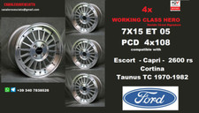 4 Alufelgen 15 Zoll 4x108 Ford Escort Capri Cortina Taunus TC 2600 rs