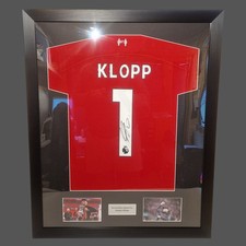 Jürgen Klopp Liverpool 23/24 signiertes Fußballtrikot gerahmt COA Proof