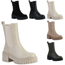 Damen Stiefeletten Plateau