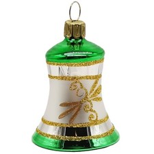 Glocke Lauscha Nostalgie grün Ø 5cm - Schatzhauser Christbaumschmuck