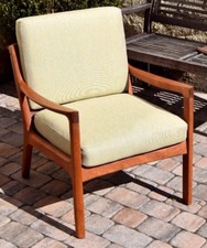 Lounge Chair France & Son Senator neu aufgepolstert/bezogen Teak Ole Wanscher