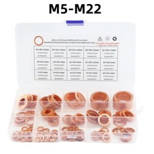 M5 - M22 Dichtring Sortiment Kupfer Dichtungen Ölablaßschrauben  Kupferringe