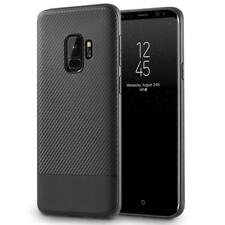 Hülle für Samsung Galaxy S9 Schutzhülle Silikon Slim Case Schwarz Carbon Optik