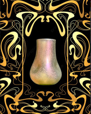 Joh. Loetz Witwe Delphi PN II 2/532 Antike Jugendstil Glasvase 13CM 1899