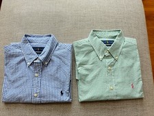 NEU 2x Ralph Lauren Hemd M gestreift custom fit kurzarm 175 / 96A Oxford Set NEU