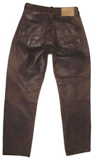 " ROCK`n BLUE " LEDERJEANS / Nubuk- Lederhose in dkl.- braun ca. W28" /L30"