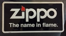 Original Zippo Blechschild, Carplate, Serie 3,  The Name in Flame,  Werbung.