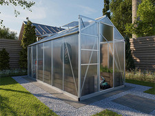Gewächshaus Zeus Silber Treibhaus Pflanzenhaus Frühbeet Aluminium Stahlfundament