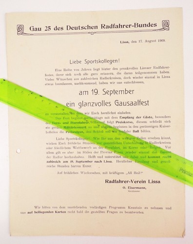 Dokument lissa schlesien 1909 - schlesien,