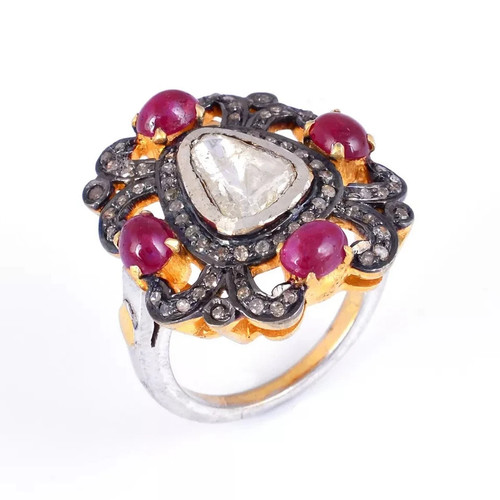 Ruby polki diamantring - ruby,