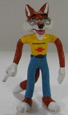 Alte Werbefigur Kunststoff - Biegefigur Bauspar-Fuchs Schwäbisch Hall 10 cm /83