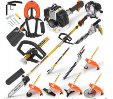 Motorsense Benzinmotor Rasentrimmer 5,2PS 7in1 Heckenschere Hochentaster Zubehör