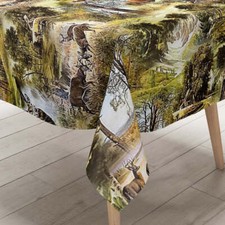 Wachstuch Tischdecke P739-1 Jagdmotiv Wildmotiv Hirsch Reh Wald eckig rund oval