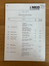 NICO Feuerwerk Preisliste 1987 Kat4 A4 Bogen Silvester Pyrotechnik 10 seitig