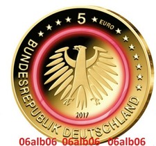 5 Euro Tropische Zone 2017 ST J mit 24 Karat fein vergoldet