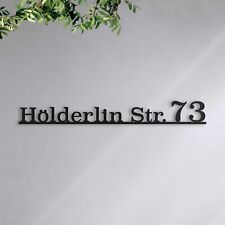 Hausnummer mit Straße Edelstahl, Schwarz, Anthrazit - Straßenschild