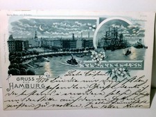 Hamburg. Mondscheinkarte. Alte