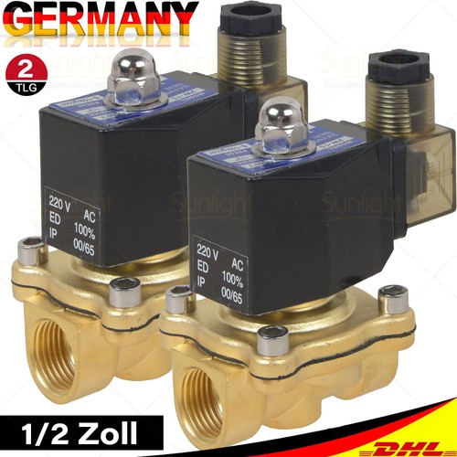 Magnetventil messing 2 - messing, 1/2"