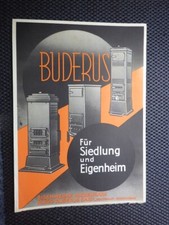 Hugo BUDERUS Öfen Prospekt / Werbedruck ca. 1930 Eisenwerke Hirzenhain Hessen