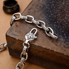 B32 Ankerkette 6 Wort Mantra Vajra rituelle Waffe 8 mm 50 cm 925 Sterling Silber