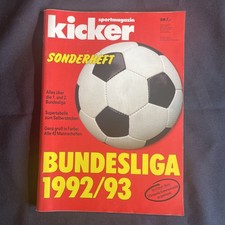 Kicker Bundesliga Sonderheft 1992/93 mit Stecktabelle 