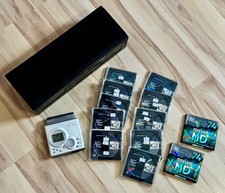 Sharp Minidisc MT80 MT80H(S)  Silber + 12 Minidisk + HAMA Box für 25 MDs