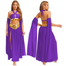 DE iEFiEL Damen Bauchtanz Orientalische Prinzessin Kostüm Crop Tops Rock Outfits