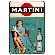 Blechschild Martini Pinup Girl