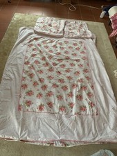 Room Seven Bettwäsche 155 /170 x 220 Weiß Geblümte Wendebettwäsche