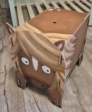 Kinderhocker, Hocker mit Stauraum – Truhenhocker Pferd 46cm; Werkhaus