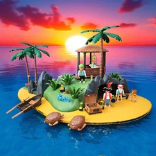 Playmobil 3799 Schatzinsel mit Anleitung Piraten Schildkröten Vintage (von 1992)