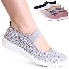Damenschuhe Halbschuhe Slipper Sportliche Glitzer Ballerina Riemchen Slip On 
