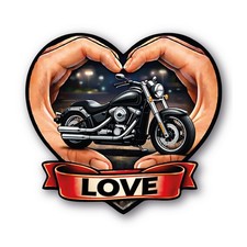 Motorrad Liebe Herz Aufkleber