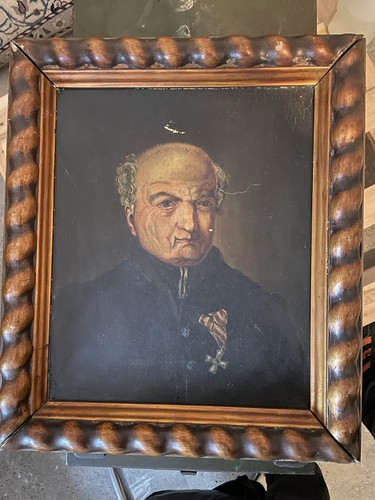 Altes ölgemälde auf - auf, leinen