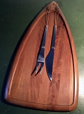 Vintage DIGSMED Tranchierbrett + Besteck Danish Design Teak midcentury BBQ