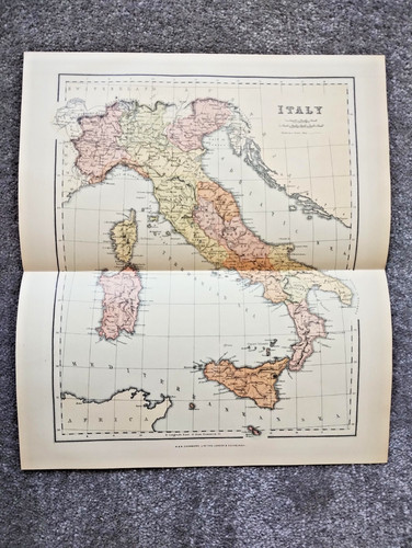1903 antique map italy - 1903, of