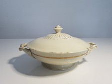 Antike KPM Krister Porzellan Suppenterrine mit Deckel Schüssel Goldrand ca 1930