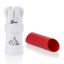 Genius  Knoblauch-Schneider G5, Set 2-tlg., weiß, hochwertige Knoblauchpresse