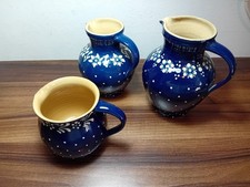 3 Keramik blau weiß Bürgel