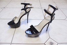 Sexy Gogo Plateau High Heels Sandaletten von Niufuni Lack schwarz nude Gr 41