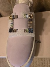 Sergio Rossi Slip On Sneaker Leder  Damen Flieder Gr. 38 Neu NP 750